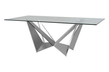 Belgravia Tempered Glass Dining Table with Chrome Legs