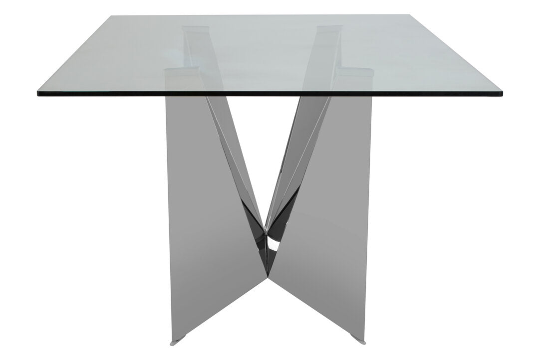Belgravia Tempered Glass Dining Table with Chrome Legs