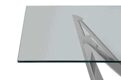 Belgravia Tempered Glass Dining Table with Chrome Legs
