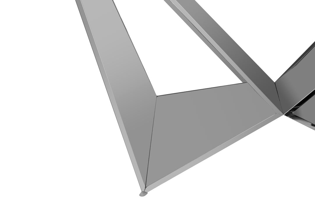 Belgravia Tempered Glass Dining Table with Chrome Legs