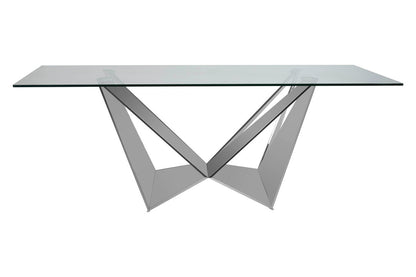 Belgravia Tempered Glass Dining Table with Chrome Legs