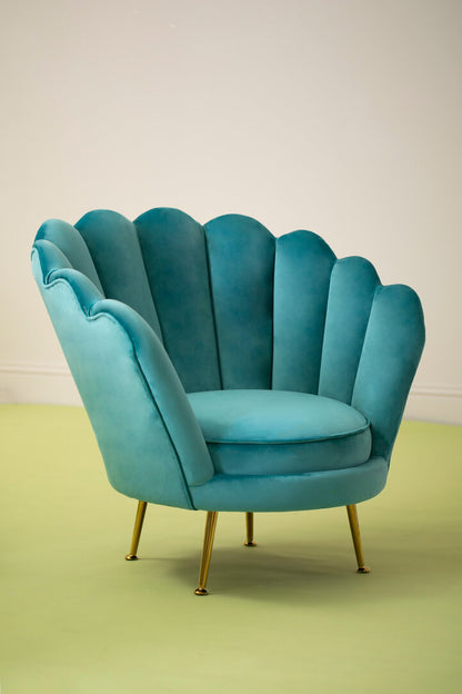 Whitby Blue Scalloped Chair