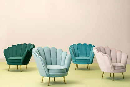 Whitby Blue Scalloped Chair