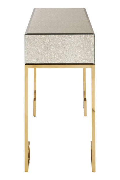 Sorrento Antique Mirror and Gold Console Table