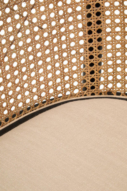 Stirling Natural Cane Bench with Black Beech Wood Frame