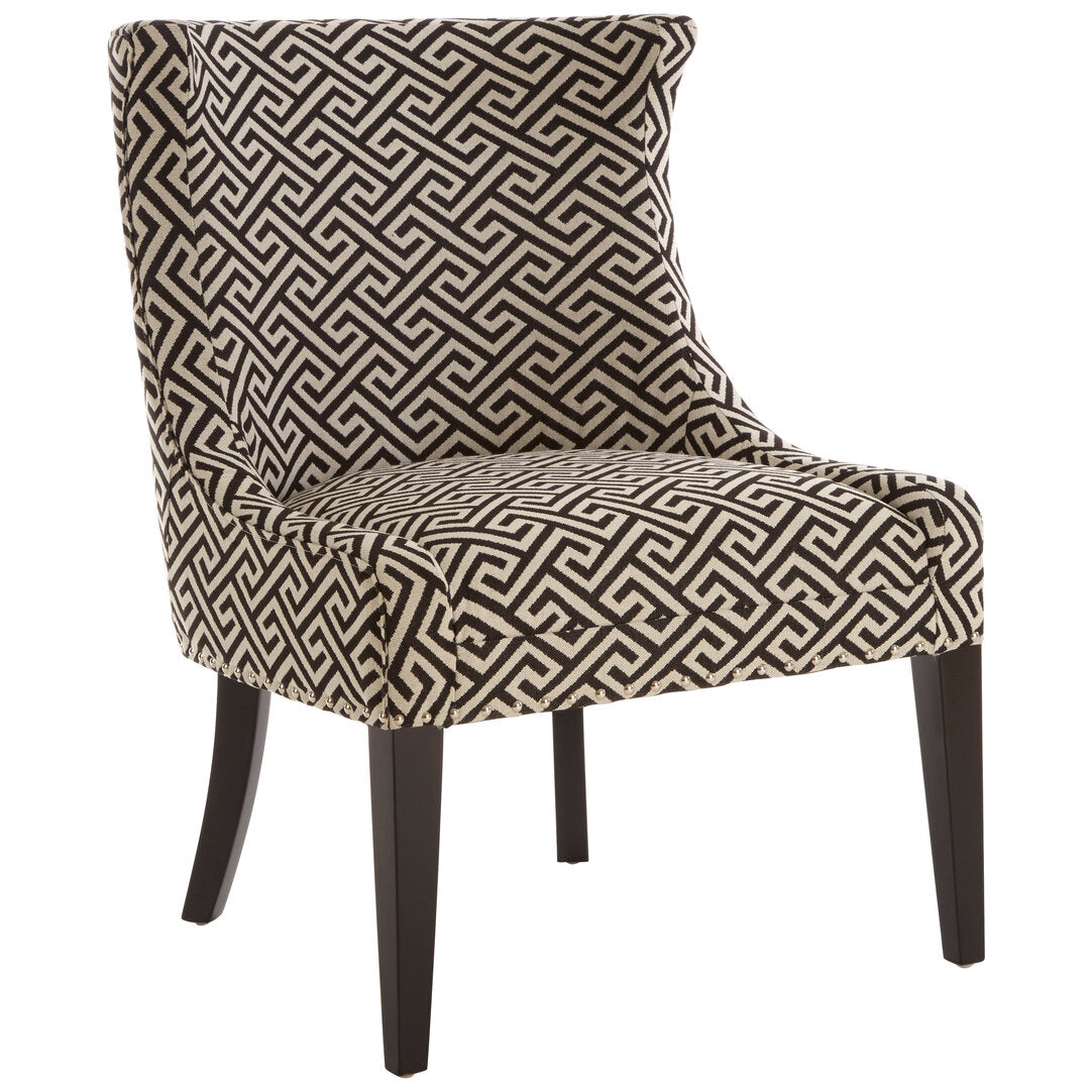 Sorrento Park Greek Key Design Wingback Lounge Chair
