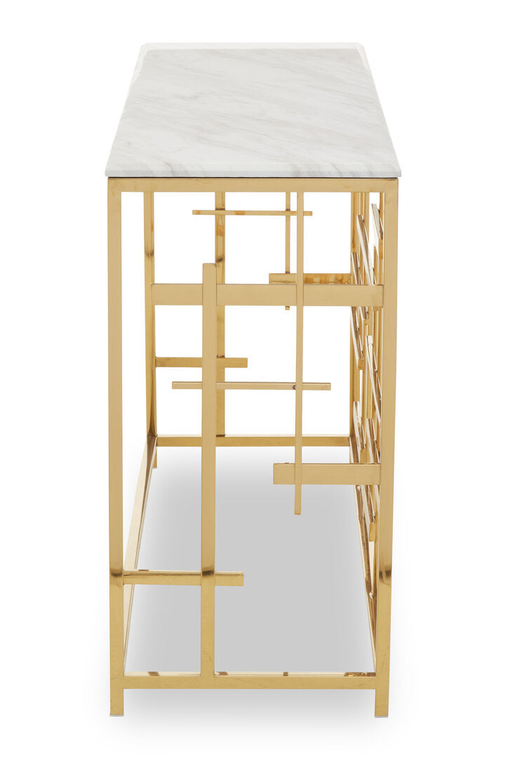 Amalfi White Marble Console Table