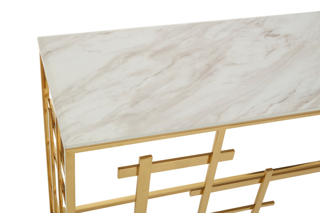Amalfi White Marble Console Table