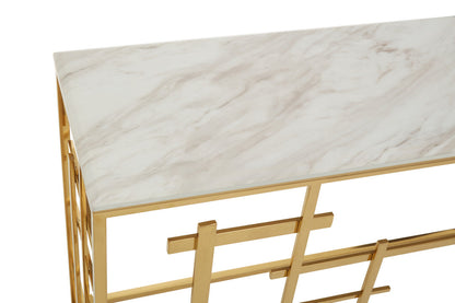 Amalfi White Marble Console Table