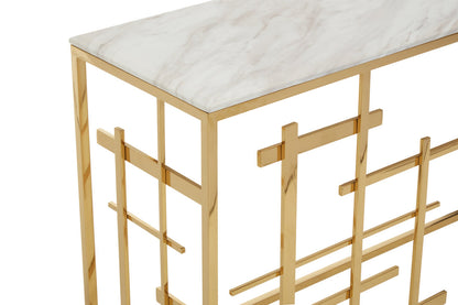 Amalfi White Marble Console Table