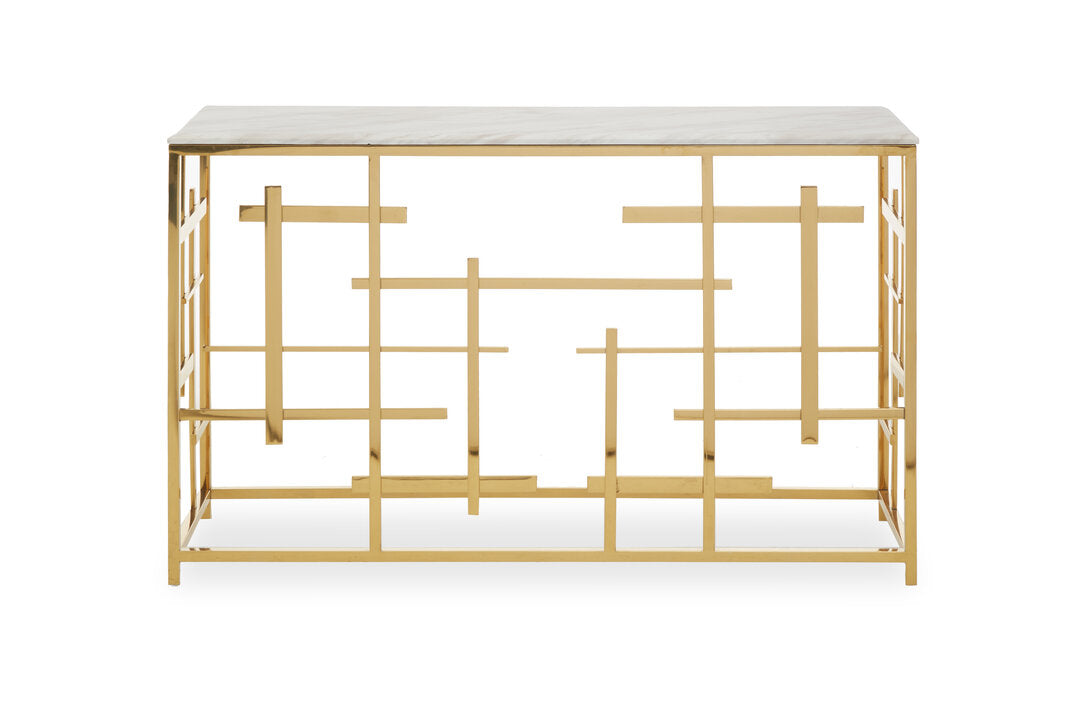 Amalfi White Marble Console Table