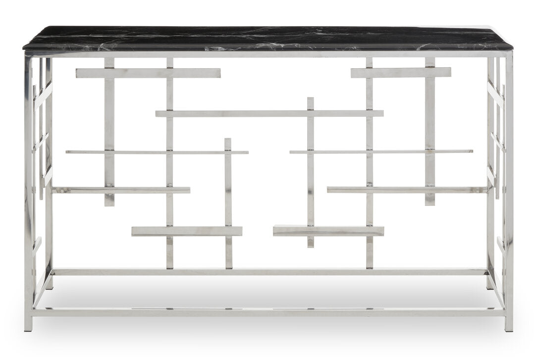 Amalfi Black Marble Console Table