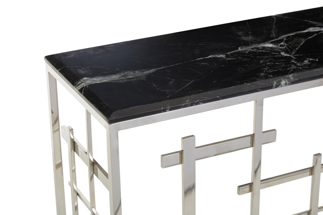 Amalfi Black Marble Console Table