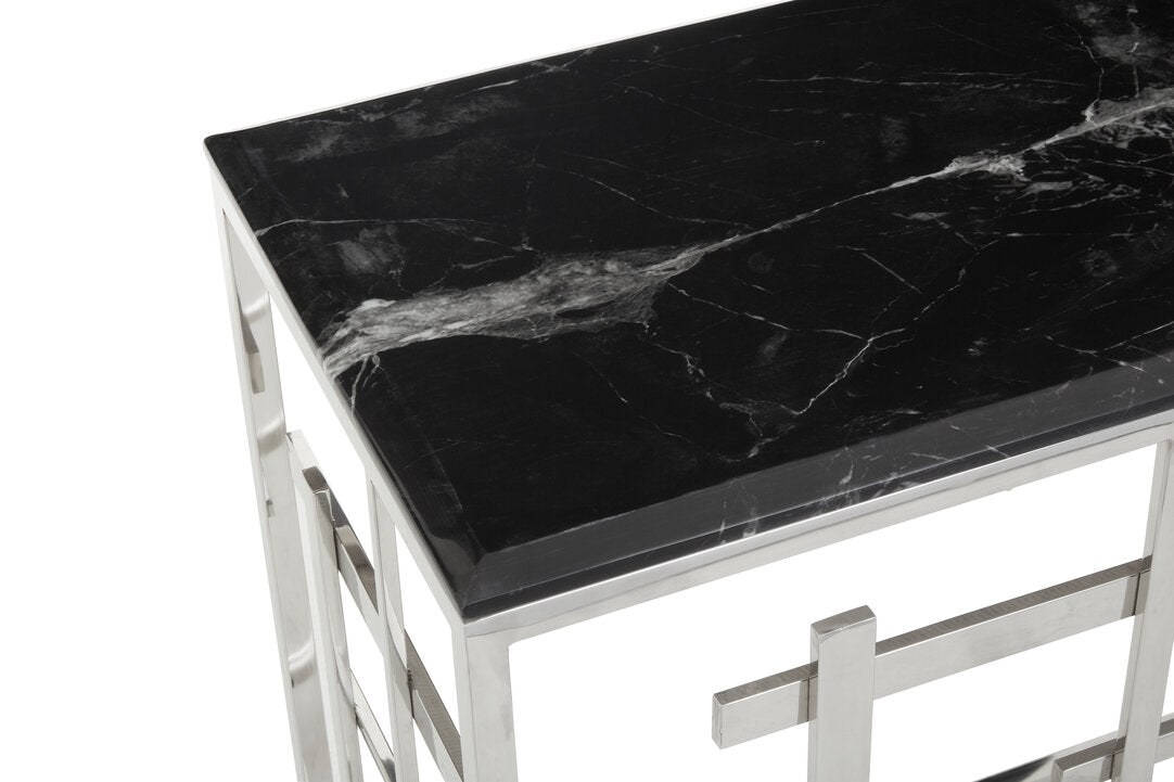 Amalfi Black Marble Console Table