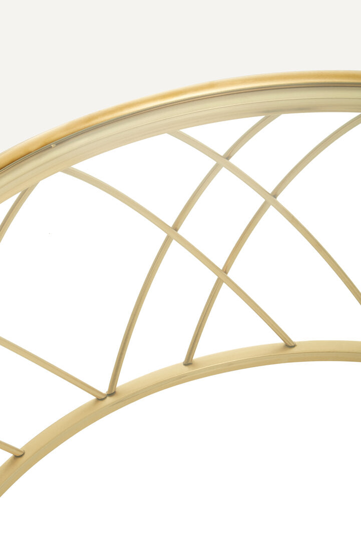 Monaco Gold Round Coffee Table with Clear Glass