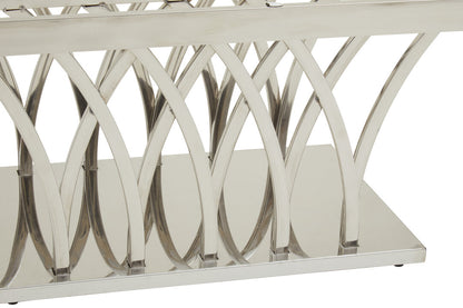 Cannes Black Marble And Silver Coffee Table