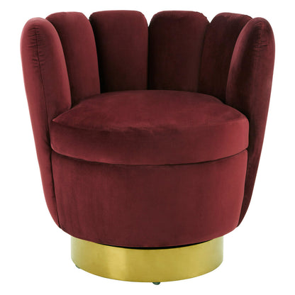 Como Wine Velvet Accent Chair