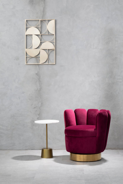 Como Wine Velvet Accent Chair