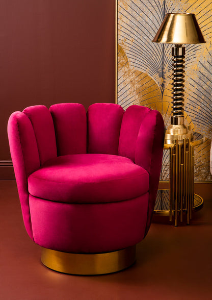 Como Wine Velvet Accent Chair