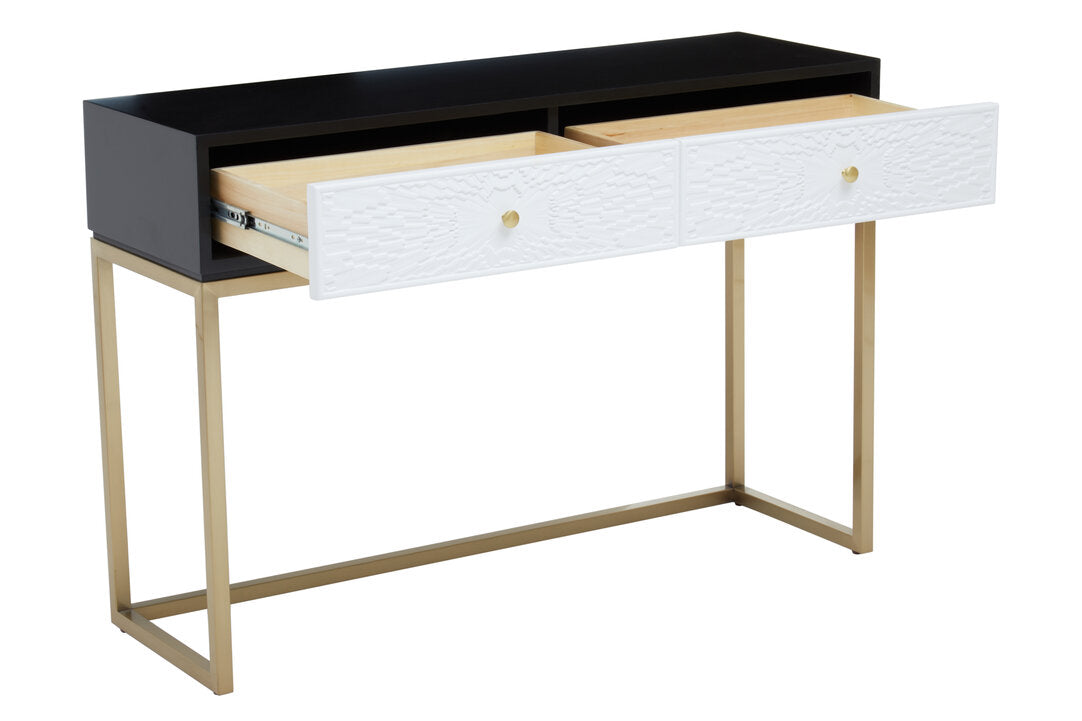 Cambridge Black and White Console Table with Drawers