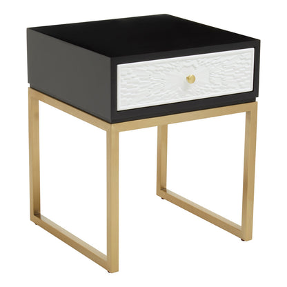 Cambridge Black and White One Drawer Side Table