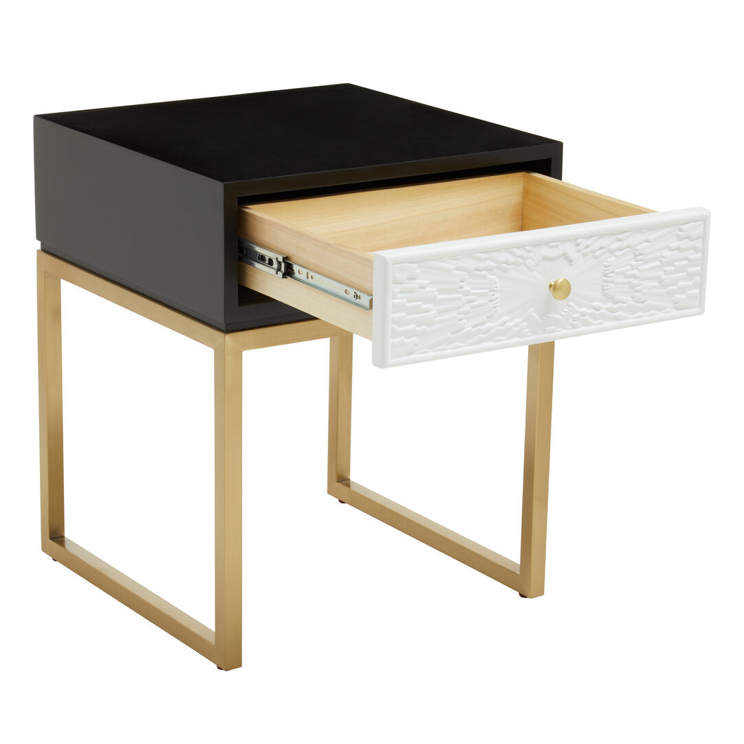 Cambridge Black and White One Drawer Side Table