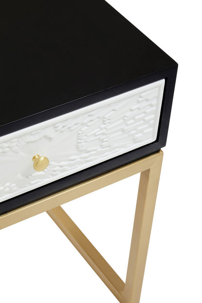 Cambridge Black and White One Drawer Side Table
