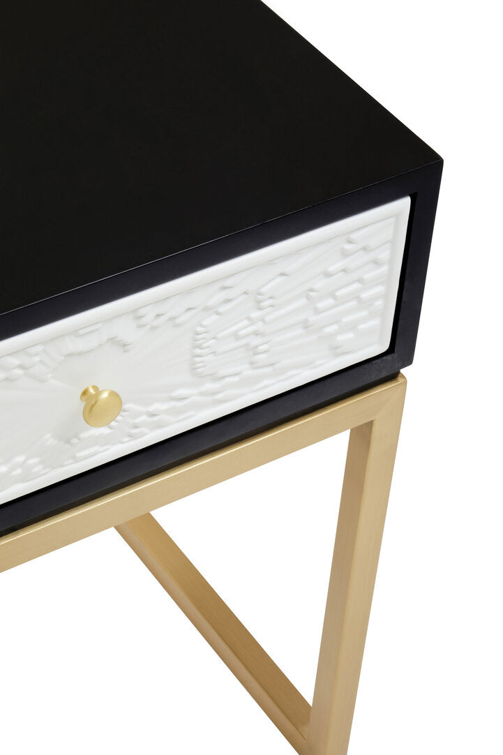 Cambridge Black and White One Drawer Side Table