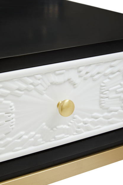 Cambridge Black and White One Drawer Side Table