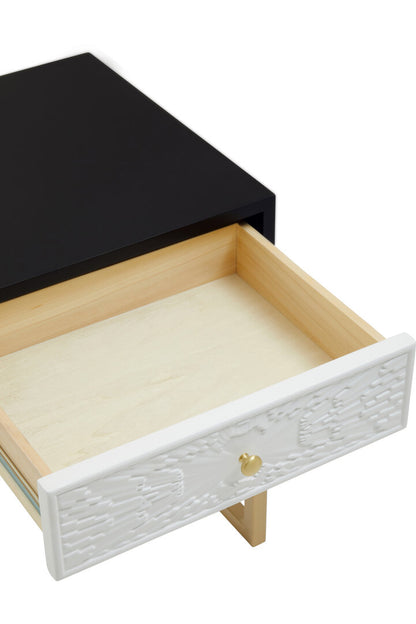Cambridge Black and White One Drawer Side Table