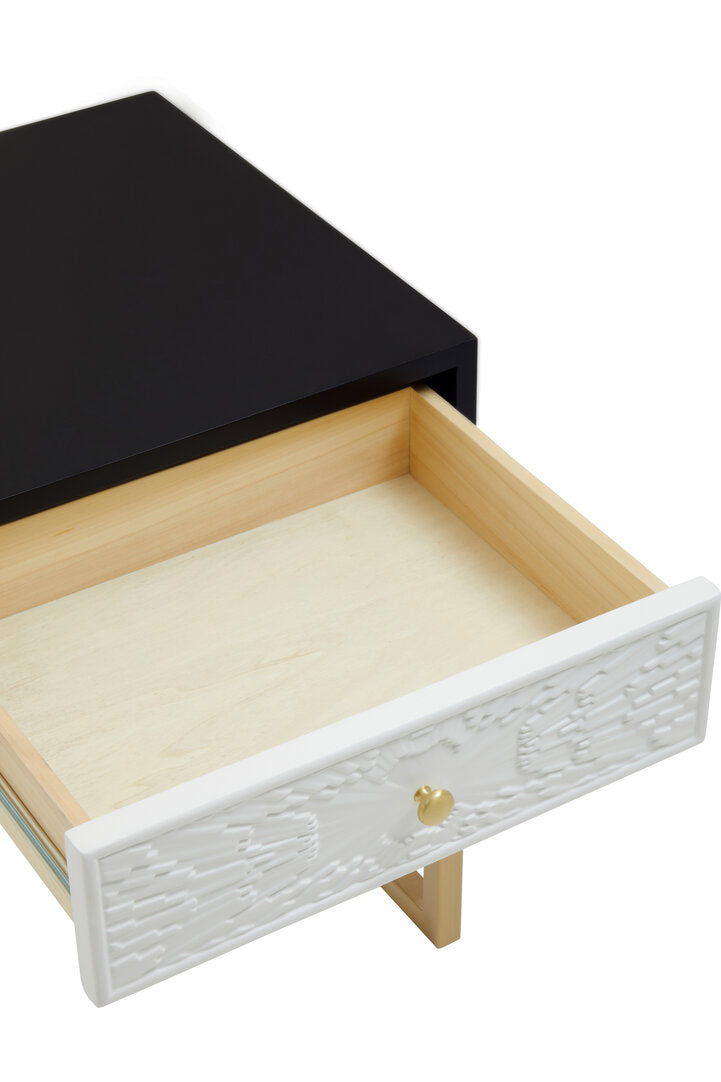Cambridge Black and White One Drawer Side Table