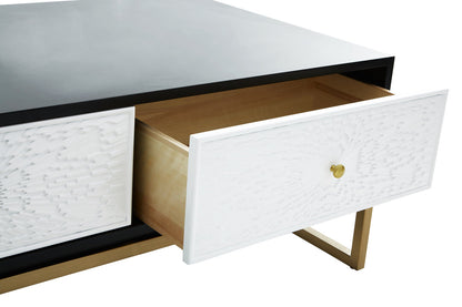 Cambridge Black and White Four Drawer Coffee Table