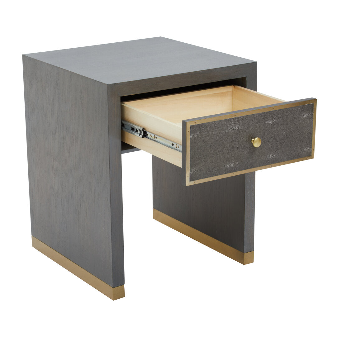 Oxford One Drawer Grey Shagreen Effect Side Table