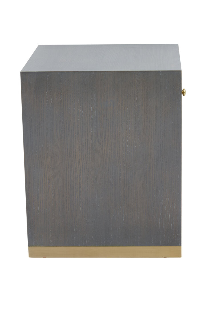 Oxford One Drawer Grey Shagreen Effect Side Table