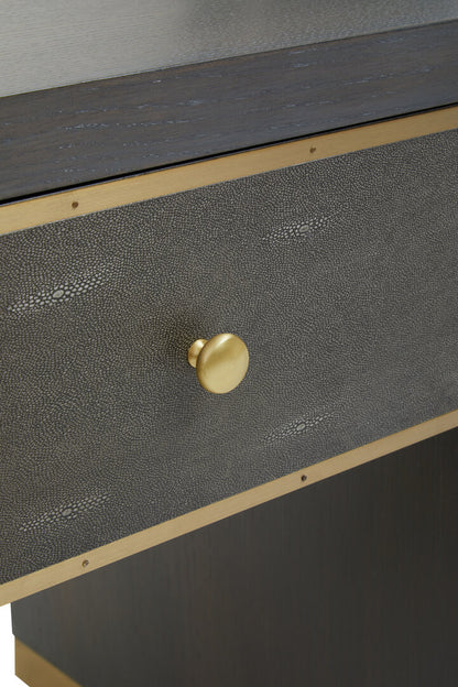 Oxford One Drawer Grey Shagreen Effect Side Table
