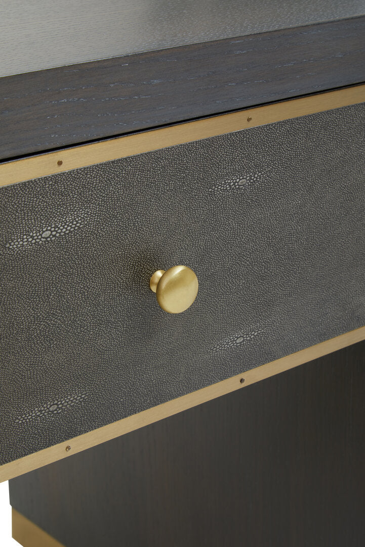 Oxford One Drawer Grey Shagreen Effect Side Table