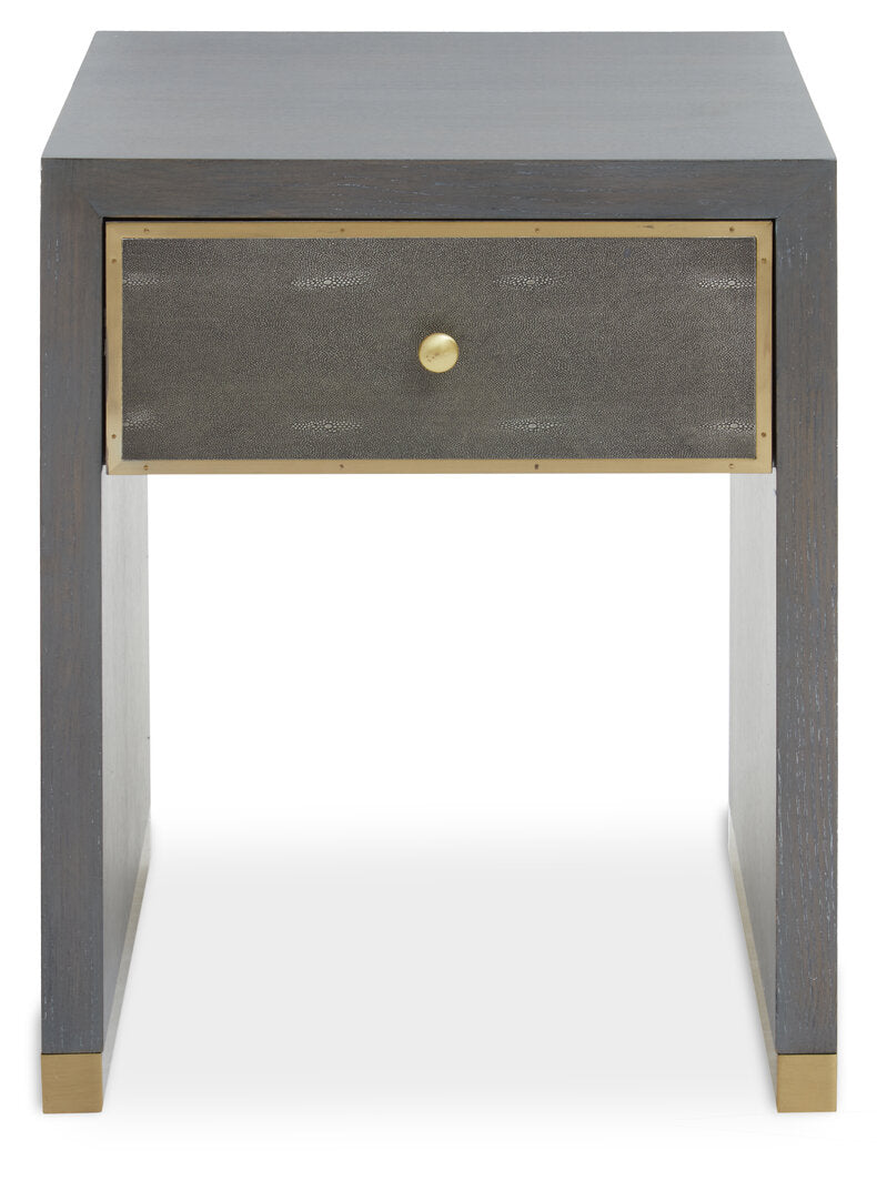 Oxford One Drawer Grey Shagreen Effect Side Table