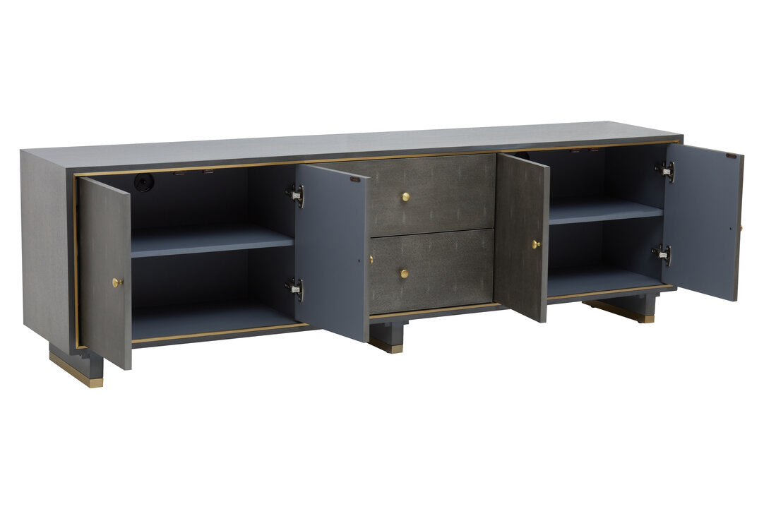 Oxford Grey Shagreen Effect Media Unit