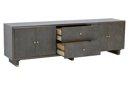 Oxford Grey Shagreen Effect Media Unit