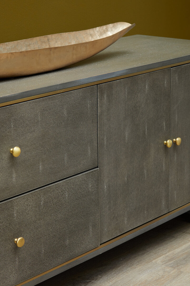 Oxford Grey Shagreen Effect Media Unit