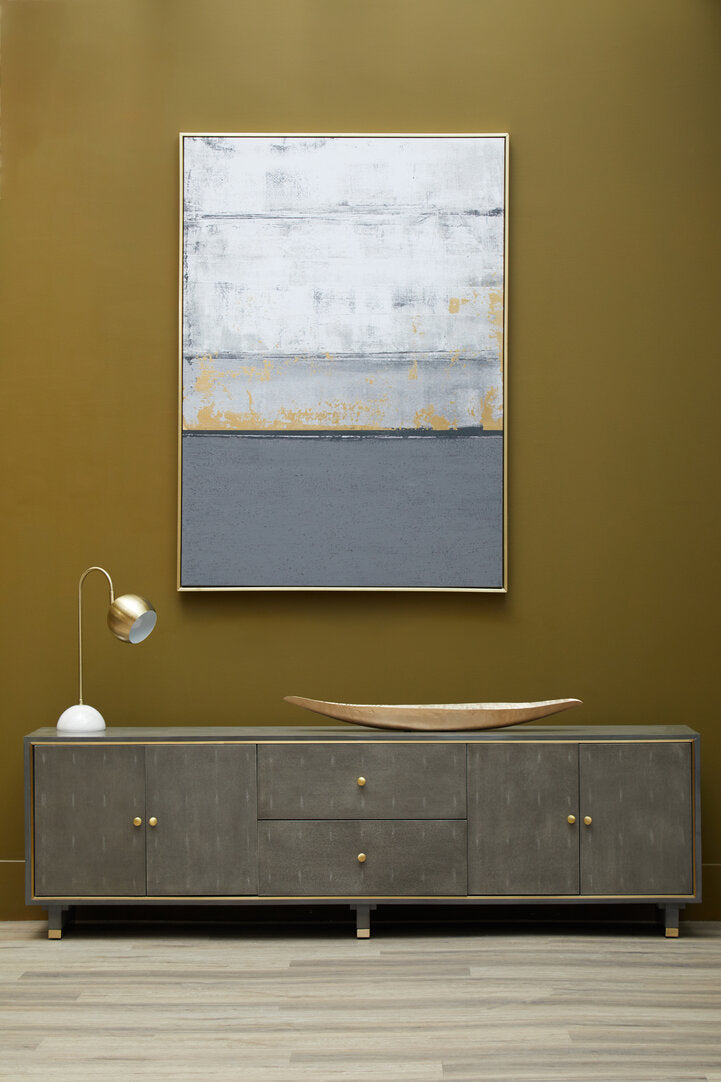 Oxford Grey Shagreen Effect Media Unit