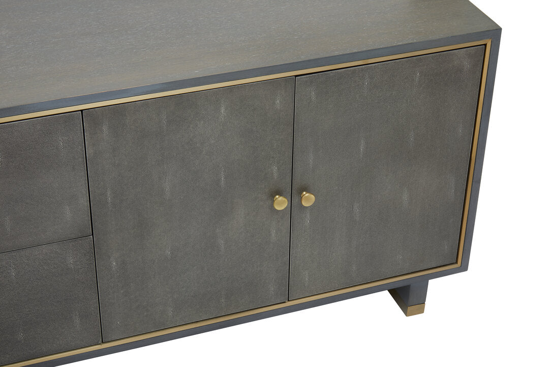 Oxford Grey Shagreen Effect Media Unit