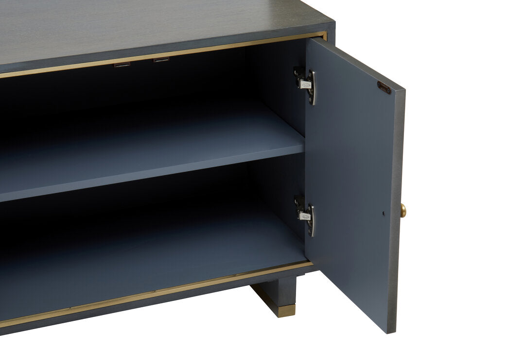 Oxford Grey Shagreen Effect Media Unit