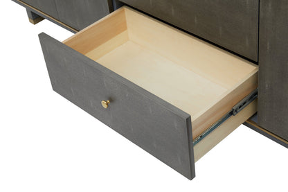 Oxford Grey Shagreen Effect Media Unit