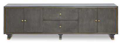 Oxford Grey Shagreen Effect Media Unit
