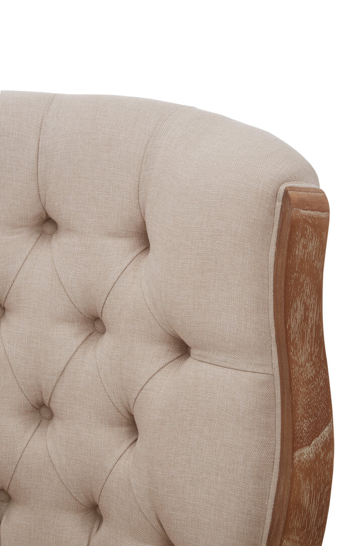 Savannah Cream Chair with Tufted Back