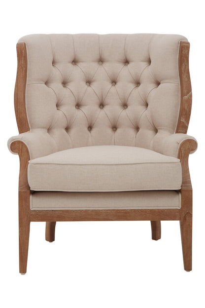 Savannah Cream Chair with Tufted Back