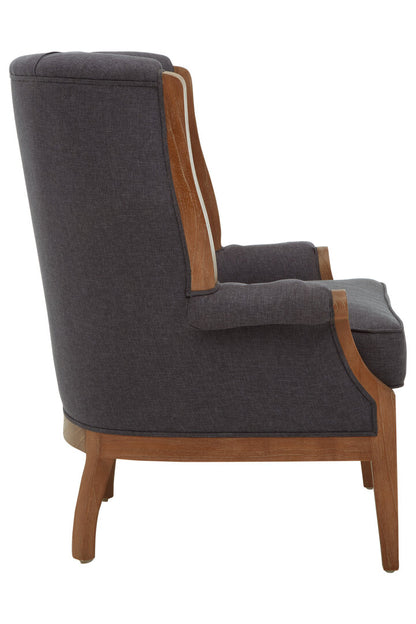 Savannah Graphite Grey Chair with Tufted Back