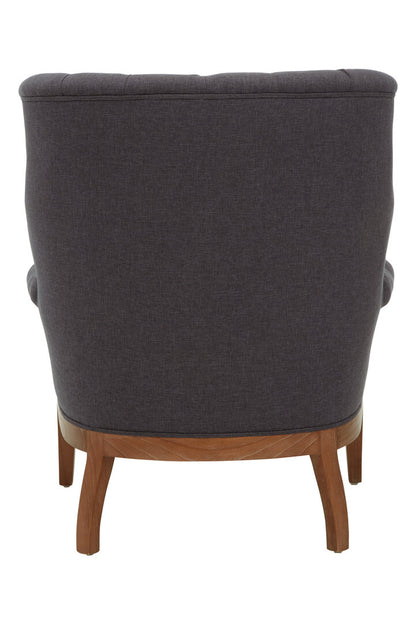 Savannah Graphite Grey Chair with Tufted Back