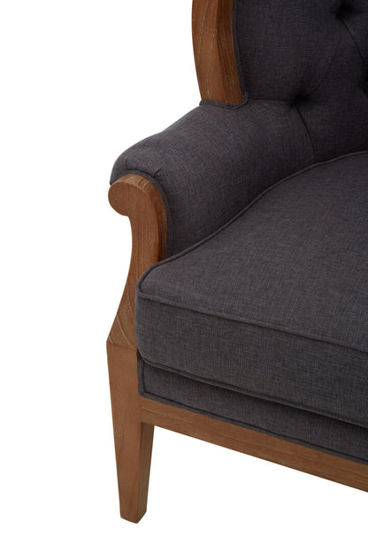 Savannah Graphite Grey Chair with Tufted Back